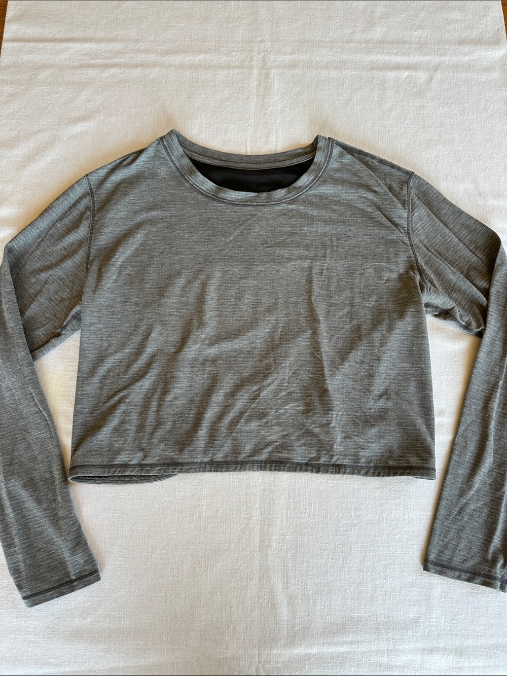 Lululemon Pushing Limits Long Sleeve Heathered Black 8